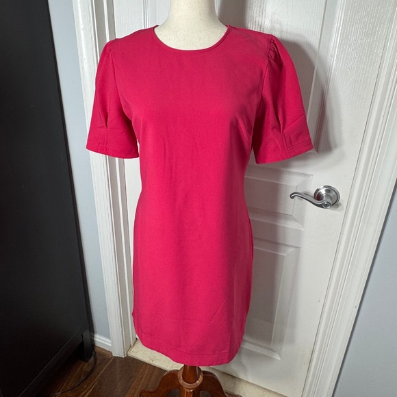 Bundle: TWO Gorgeous Shift Dresses - Hot Pink and Mustard Yellow - Sz 6 - Picture 1 of 4